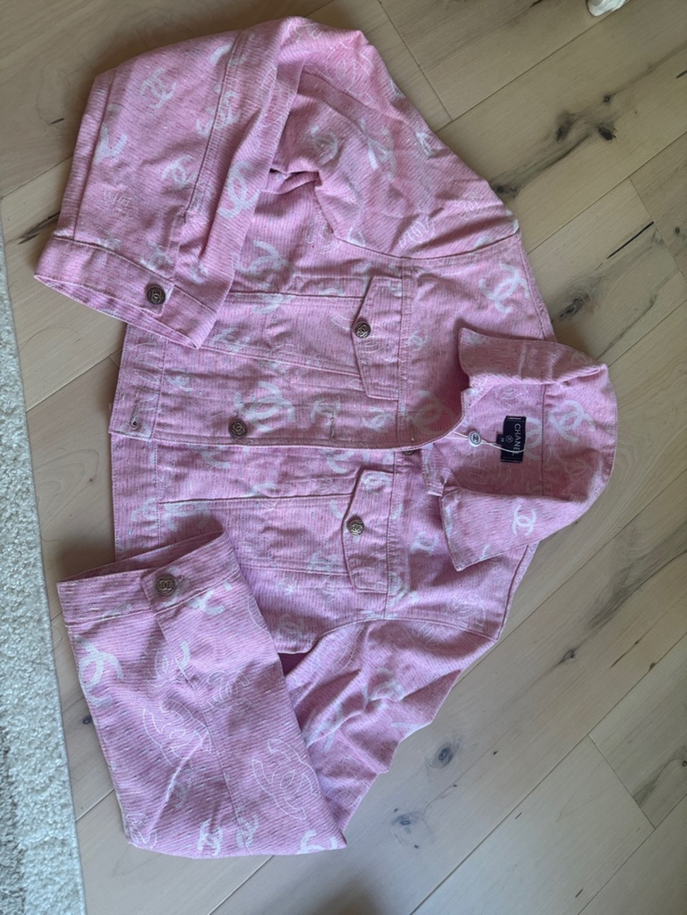 inspired  Pink Logo Jacquard Jacket